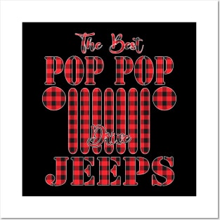 The Best Pop pop Drive Jeeps Red Plaid Jeep Matching Pajama Family Buffalo Jeeps Lover Posters and Art